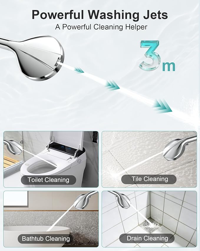 Filtered Handheld Shower Head, 9 Spray Modes High Pressure, 5 Replacement Filters Included, Hard Water Softener 20-Stage Filtration, Remove Chlorine, Relieve Dry Itchy Skin, 5 Filters-Chrome