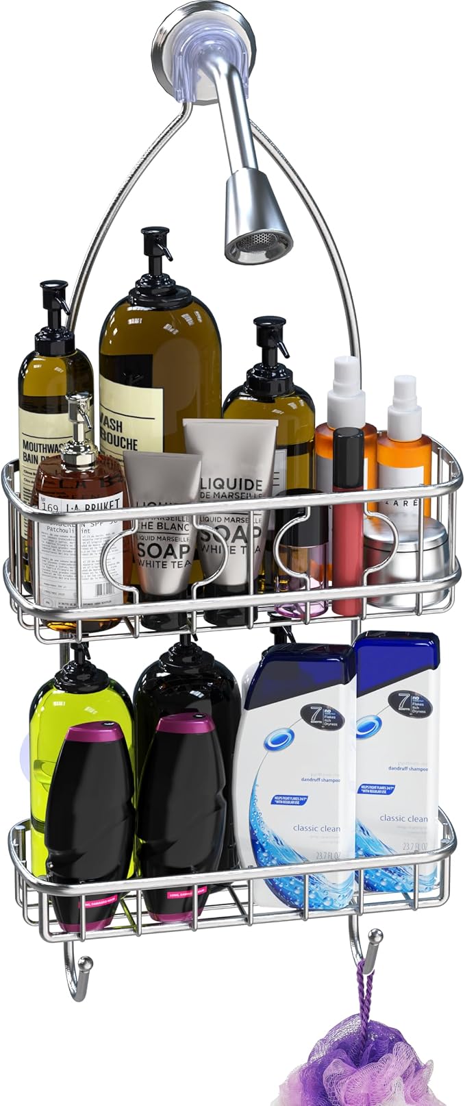 Simple Houseware Stainless Steel Hanging Shower Head Caddy Organizer | (24 x 10.2 x 4.25 inches)