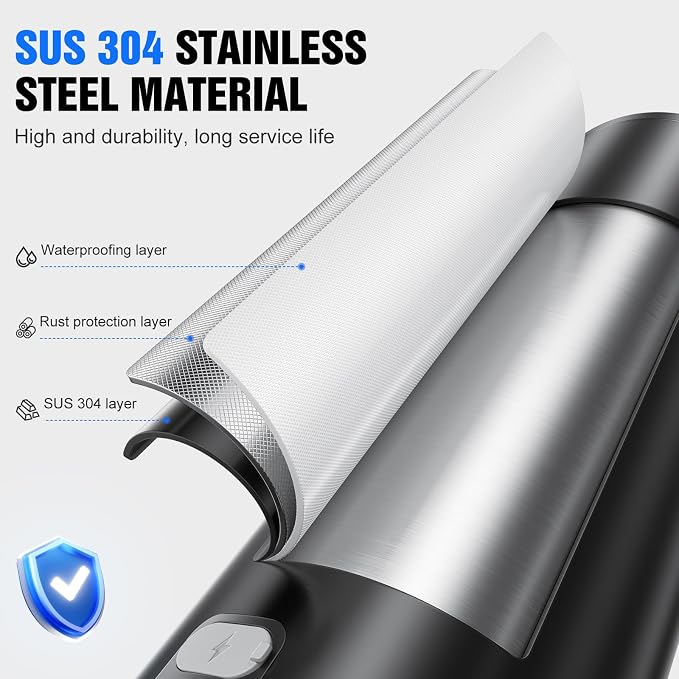 Fantictas Touchless Foaming Soap Dispenser, Stainless Steel Touchless Pump | Automatic Foam Soap Dispenser, USB-C Rechargeable Sensor Pump with 3 Adjustable Levels, Bathroom & Kitchen