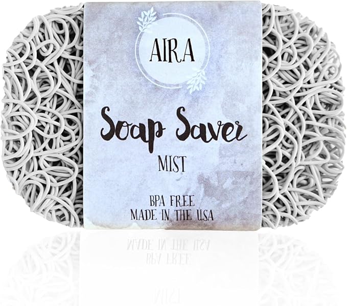 Aira Soap Saver - Dish & Holder Accessory - BPA Free Shower & Bath Holder - Drains Water, Circulates Air, Extends Soap Life - Easy to Clean, Fits All Dish Sets - Mist