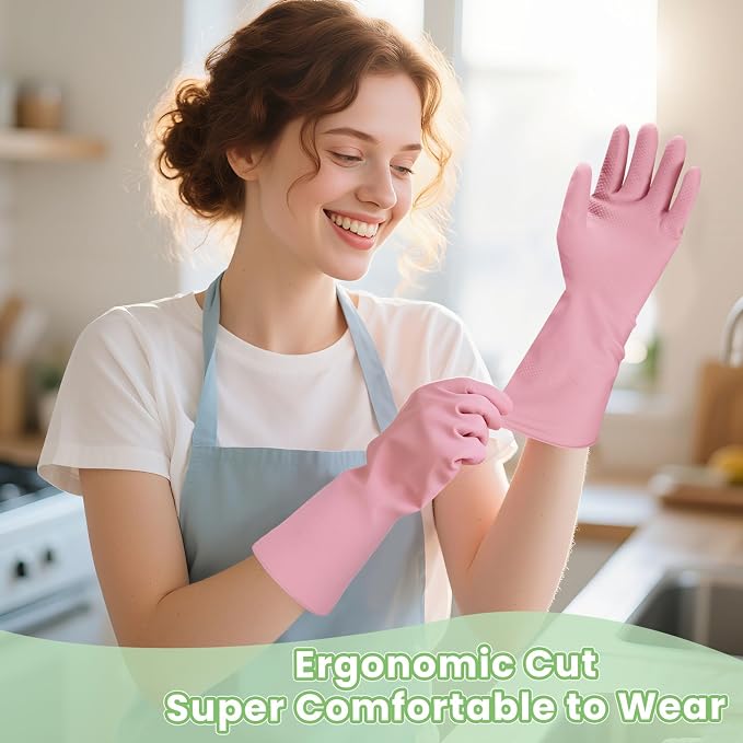 Jsocoah Cleaning Gloves for Dishwashing, 4/5 Pairs Reusable Kitchen Gloves for Wash, Household Cleaning Glove for Dishes Pet