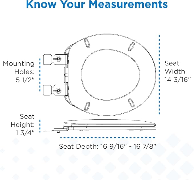 Gerber Round Front Toilet Seat with Cover, Standard Close, Quick & Easy Install, Heavy-Duty Plastic, Durable & Fade-Resistant, White GC55012043