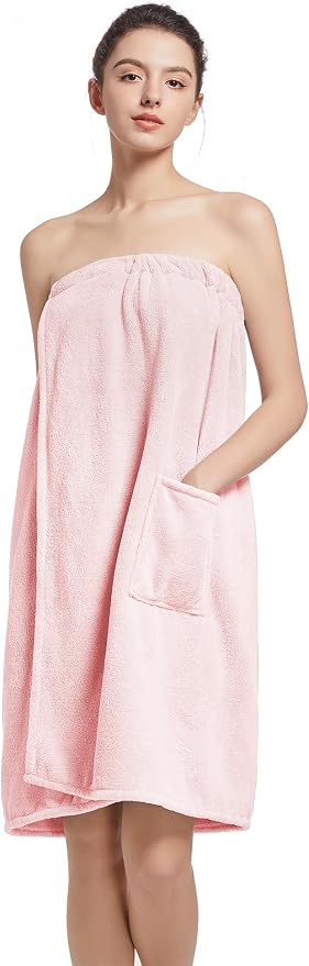 Women'S Soft Wrap Towel Full Length，Bath Robe After Shower Female Plush Long，Spa Bathrobes Lightweight With Pockets