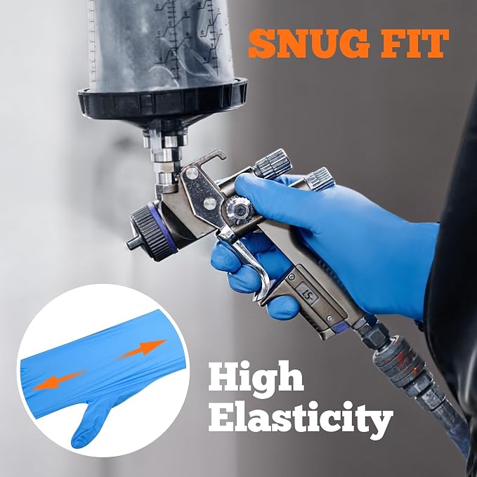 Nitrile Exam Gloves, Blue, 6-mil, Heavy Duty Nitrile Gloves, Mechanic Disposable Gloves, Latex Free, Powder Free