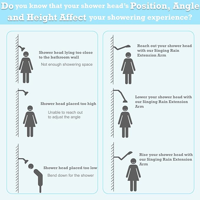 11 Inch Adjustable Shower Head Extension Arm With Locking Set Screw, Singing Rain 304 Stainless Steel Egyptian Gold Angle Height Adjustable, G1/2 Universal Connector Compatible (Egyptian Gold)