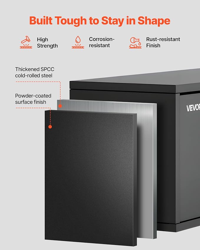 VEVOR Metal Wall Cabinet, 30.31W x 12.01D x 14.02H Inch, Floating Garage Tool Cabinet with Up-Flip Door, 120 lbs Load per Shelf, Fit for Garage, Basement, Kitchen, Warehouse, Assembly Required