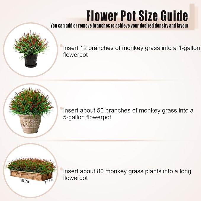 alyptus Artificial Flowers Outdoor 12 Bundles Fake Plants Outside Red Flower Grass Faux Greenery Spring Summer Wildflower Decoration for Outdoors Yard Front Porch Planter Decor (Red Flowers)
