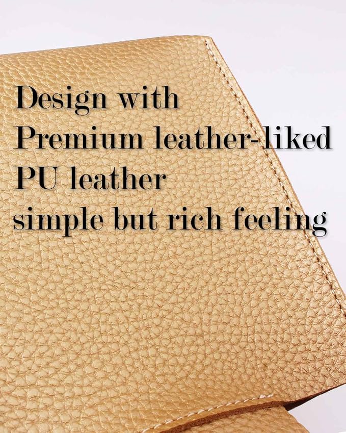 Gold Tissue Box Cover Rectangular – with Bottom Belt [JESMINI] Modern PU Leather Long Rectangle Tissue Box Cover Decorative for Bathroom Vanity Countertop/Night Stands/Office Desk