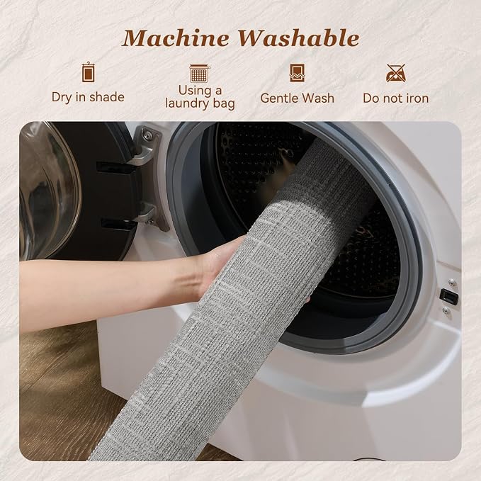 AMOAMI Bath Mat Non Slip Super Absorbent Quick Dry Bath Mats for Bathroom Floor Rubber Backing Washable Bathroom Rugs Modern Woven Jacquard Mat, Beside Tub Bath Rugs, 24" x 36", LightGrey
