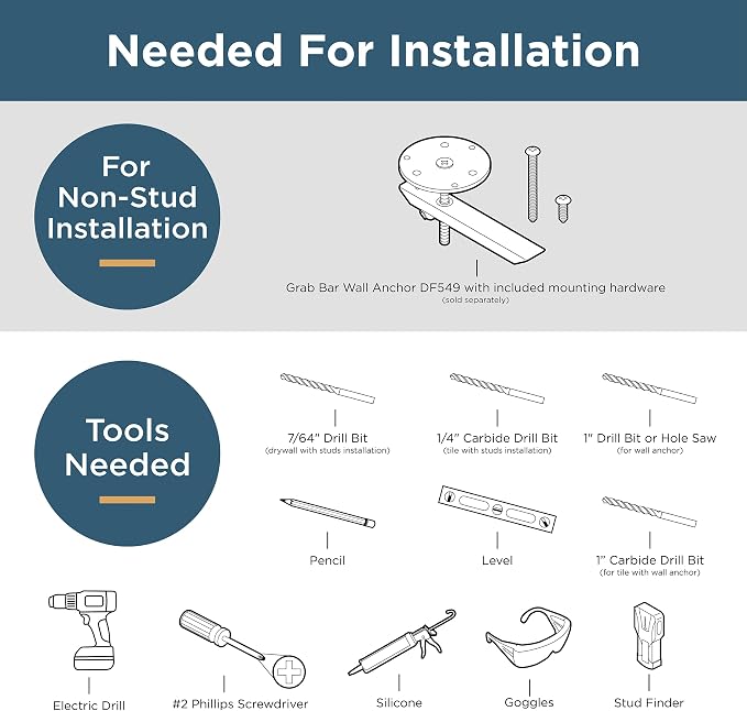 Franklin Brass Voisin (1-Pack) 36' ADA Grab Bar Bright Stainless Steel Bathtub Handle Safety Grip 1-1/4' Diameter Wall Mount Shower Handicap VOI5936-BS