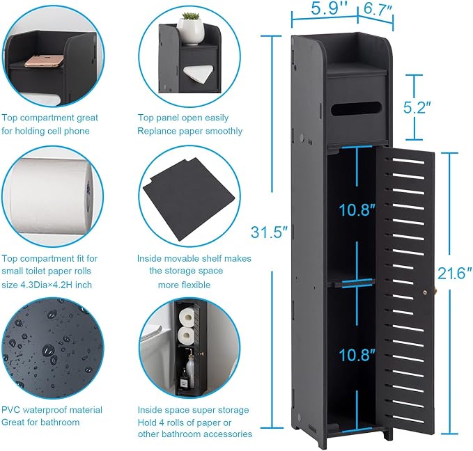 AOJEZOR Small Bathroom Storage Cabinet: Protect Rental Deposit for Renters