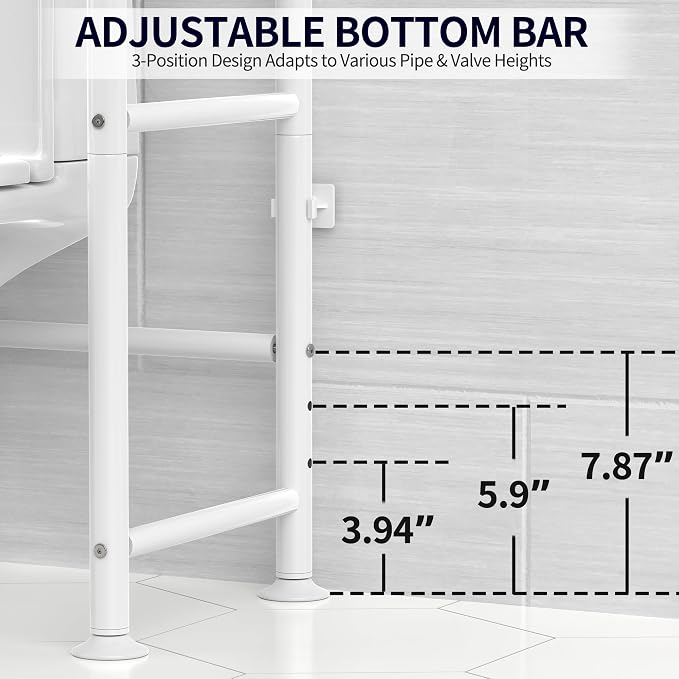 3-Tier Over The Toilet Storage, Freestanding Metal Bathroom Shelves, Space Saver Above The Over Toilet Storage Shelf for Bathroom (White)