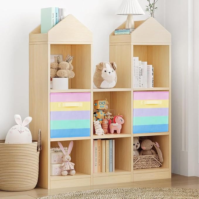 ShellKingdom Storage Bins, Foldable Fabric Storage Cubes And Cloth Storage | Storage Organizer For Closet And Toys, 10.5x10.5x11 INCH, 6 Pack (Rainbow)