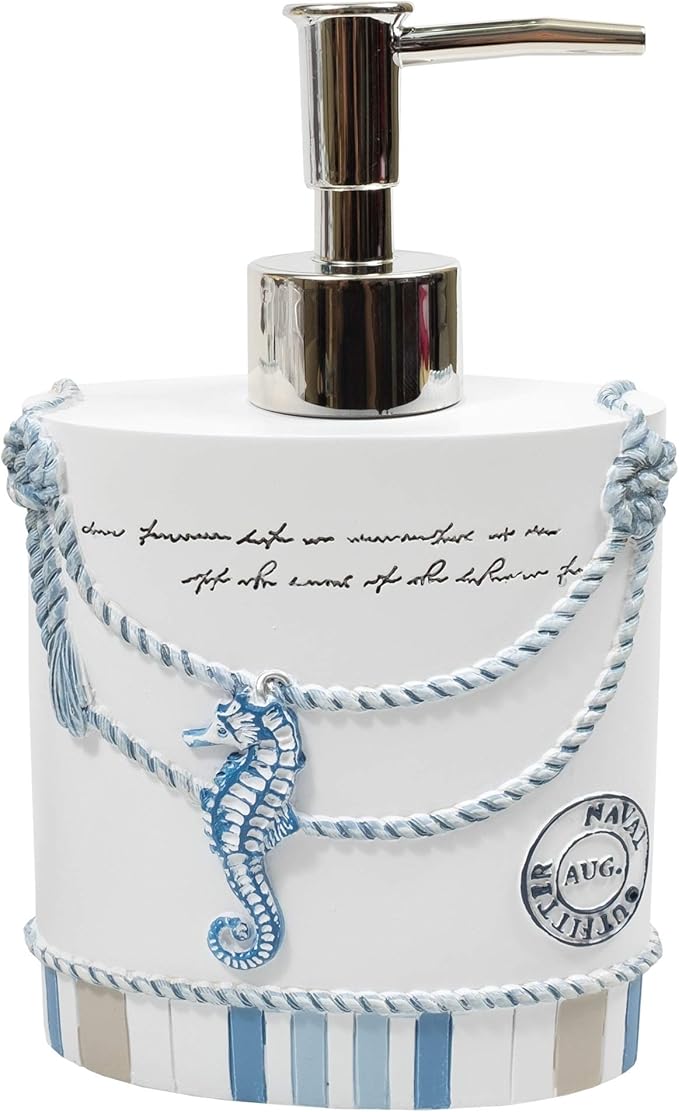 Sweet Home Collection Bathroom Accessories Sets Unique Collections Modern Classic Contemporary Decorative Beautiful Designs Bath Shower Tub Décor, Lotion Pump/Soap Dispenser, Beach Life (Pack of 1)
