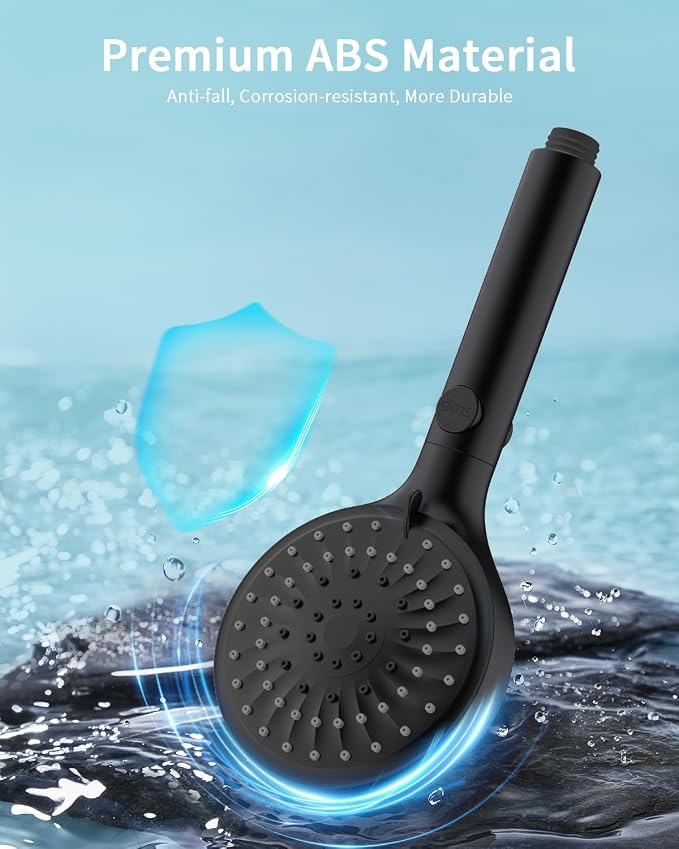 Shower Head with Handheld, High Pressure Showerhead with Hose Black | 80" Extra Long Stainless Steel Hose & Adjustable Bracket, Shower Heads with ON/OFF Switch for Pets Bath