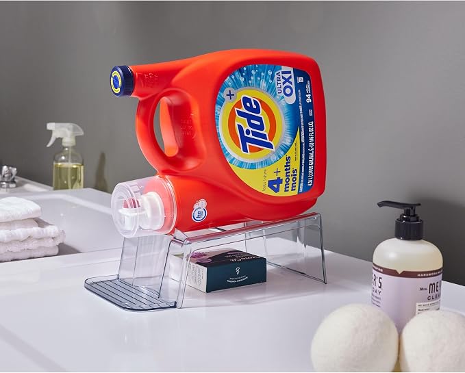 InterDesign iDesign Laundry Detergent Holder,Liquid Detergent Stand for Laundry Room Organization,Clear,(Pack of 6)