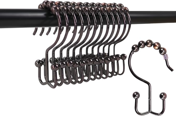 Iconikal 12-Pack Shower Curtain Double-Hooks Oil Rubbed Bronze