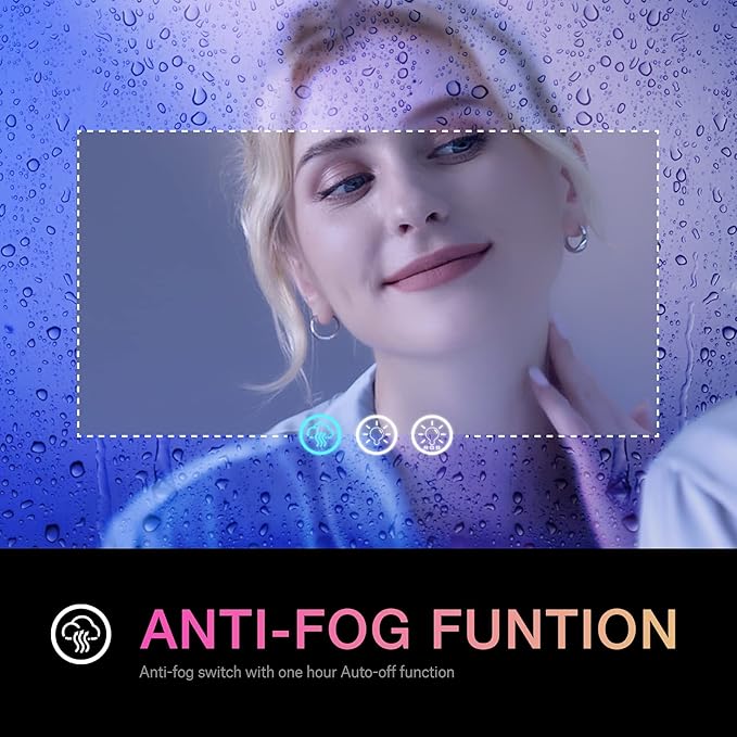 LOAAO 72"X36" RGB LED Bathroom Mirror with Lights | Anti-Fog, Dimmable, RGB Backlit + Front Lighted, Memory Function, Tempered Glass, UL Listed