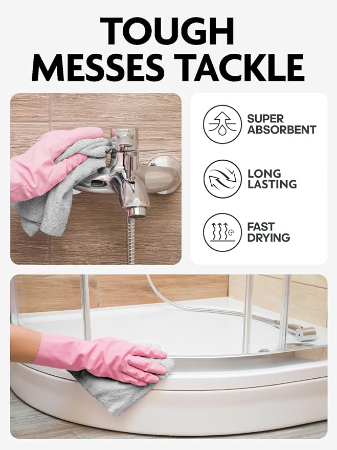 Fantasticlean Microfiber Cleaning Cloth Rolls- 675 Sheets (9 Rolls of Grey) | 12'' by 12'', Super Absorbent, Lint-free, Tear-away Microfiber Towel Roll, for All-Purpose Cleaning