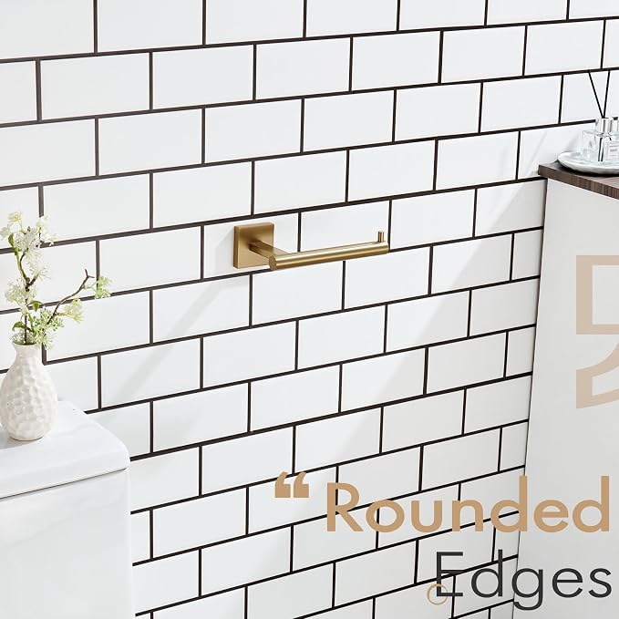 KOKOSIRI Toilet Paper Holder Champagne Bronze Toilet Roll Holder Hold Mega Rolls Kitchen Bathroom Tissue Paper Dispenser Stainless Steel, B2005CPG