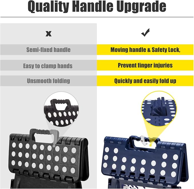 Delxo 17.5 Inch Folding Step Stool,Foldable Step Stool for Adults Blue | Step Stool with Safety Lock,Portable Collapsible Step Stool,Non-slip Folding Stools for Kitchen Bathroom Bedroom Garden 1PC