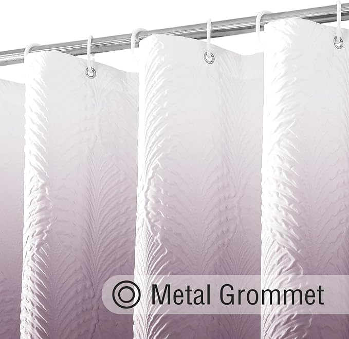 Lavender Shower Curtain for Bathroom, Farmhouse Bath Curtain 72x72 | Lavender Shower Curtain for Bathroom, 3D Leaf Embossed Textured Fabric Shower Curtain, Modern Farmhouse Bathroom Decor,