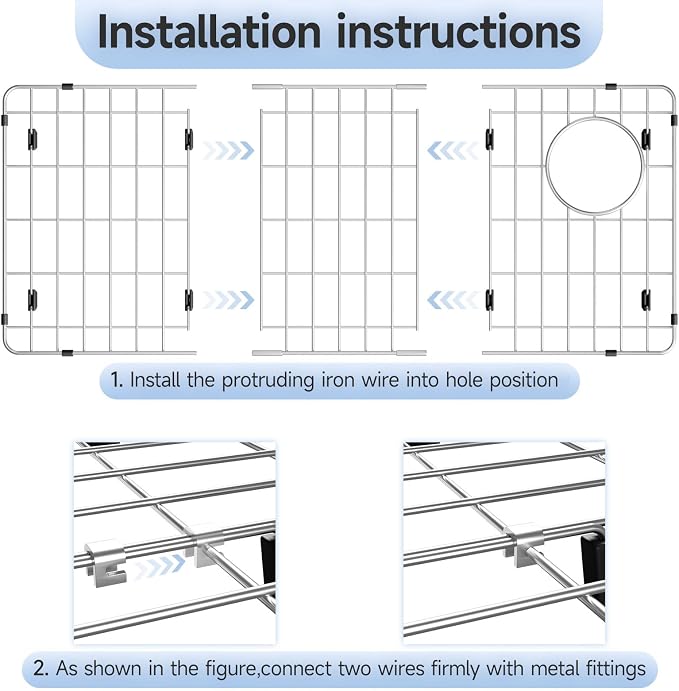 1Pack Stainless Steel Sink Protectors, 28-1/4" x 14.37" x 1-1/4" | Rear Drain, Used in the Kitchen Sink, Anti-clogging, Anti-scratch, Easy to Clean, Rust Resistant, Include 1Pcs Sink Strainer