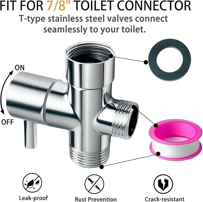 Bidet Attachment for Toilet - Handheld Bidet Sprayer with Jet Spray, Muslim Shower & Shatafa Toilet Hose/Bidet Hose