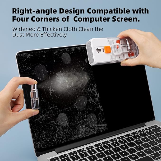 Ordilend Keyboard Cleaner & Laptop Cleaning Kit, All-in-1 for Computer PC | Electronics Deep Cleaning Reusable Brush Tool, Screen-Safe Spray, for iPhone iPad Macbook Airpod Camera, Gaming Accessories