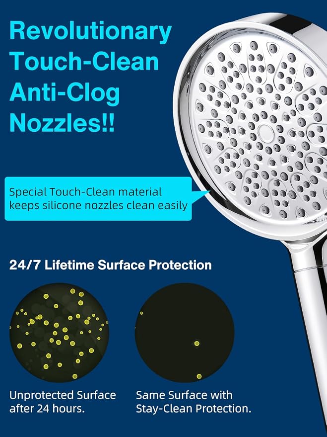 Cobbe Filtered Shower Head with Handheld - Filters Over 99% Of Chlorine | 2.0 Carbon Shower Head Filter System - Water Softener Filters Beads for Hard Water - Reduces Dry Itchy Skin, Chrome
