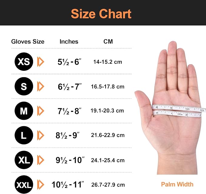 Heavy Duty Industrial Orange Nitrile Gloves, 8-mil, Gloves Disposable Latex Free with Raised Diamond Texture Grip, Powder Free, Rubber Glove, Mechanic Gloves,50-ct Box (XXL)