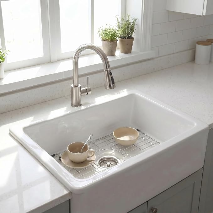 LQS Stainless Steel Sink Protectors, Kitchen Sinks Grid 18 7/8" x 12 5/8" with Center Drain Hole for Single Bowl, Sink Protector, Kitchen Sinks Grate, Sink Bottom Grid