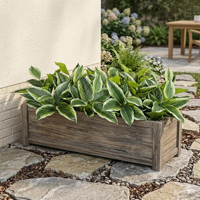 12PCS Artificial Hosta Plants Outdoor, Fake Hostas for Planters | UV resistant faux greenery with lush tropical leaves for porch, patio, garden pots, balconies and indoor outdoor decor