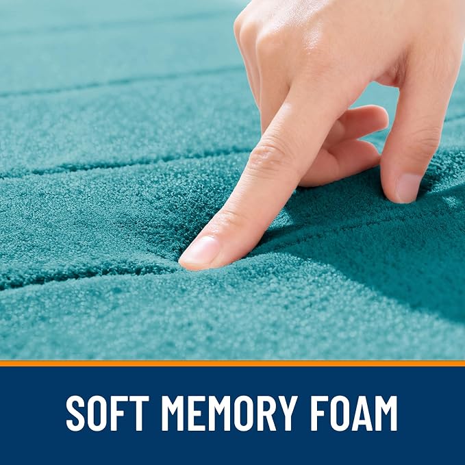 OLANLY Memory Foam Bath Mat 32x20, Super Soft and Absorbent Bathroom Rugs | Deep Lake, Quick Dry Bath Rug, Machine Washable Shower Floor Mats, Bathmat Carpet for Bathroom Floor, Tub and Shower