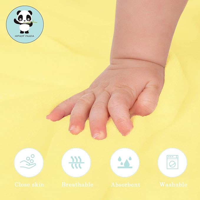 HIPHOP PANDA Ultra Soft Hooded Baby Towel - 2-Layer Thick 500GSM Absorbent | Rayon Made from Bamboo, Hooded Bath Towel for Newborn, Infant, Toddler, Baby Registry - Yellow Duck, 21.5x22.5 In