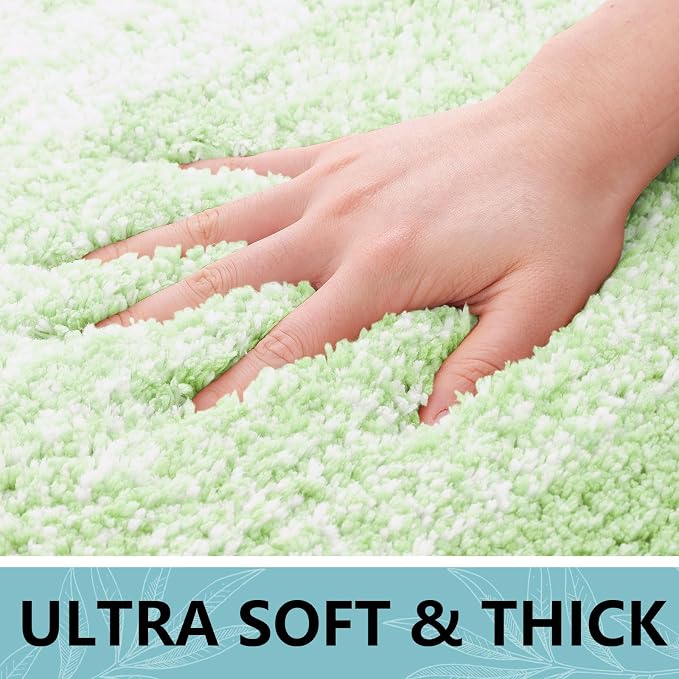 Arotive Microfiber Bathroom Rugs, Shaggy Soft Absorbent Bath Rug, 54x24 | SageGreen, Rubber Backing Thick Plush Machine Washable Dry Bath Mats for Bathroom, Tub and Shower, Rectangular