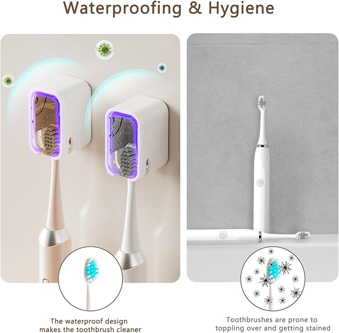 2PCS Toothbrush Holders Wall Mounted with Cover Tooth Brush Holder | Wall Toothbrush Holders for Bathrooms Shower Single Toothbrush Organizer for Travel and Home