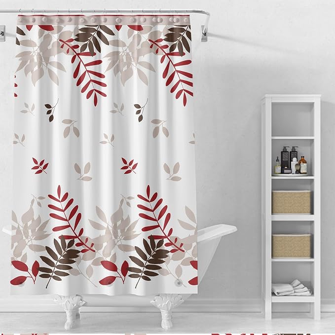 TIKABC Shower Curtain Liner, 4G PEVA Shower Liner, Plastic Waterproof Shower Curtains, 72x72 inch with Grommet Holes 3 Magnetic Weights
