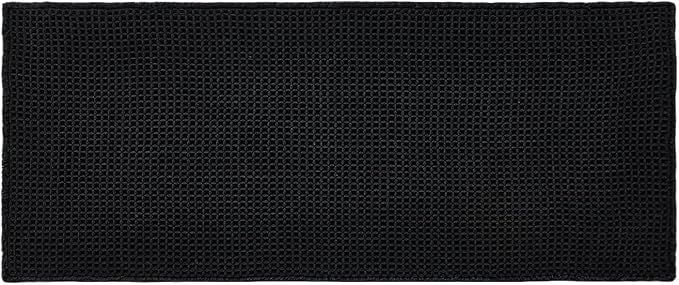 Triohero Waffle Runner Bath Mat - Long Bathroom Rugs Non Slip Washable, Ultra Soft Super Absorbent Quick Dry Boho Farmhouse Bathroom Decor, 24" x 60"', Black