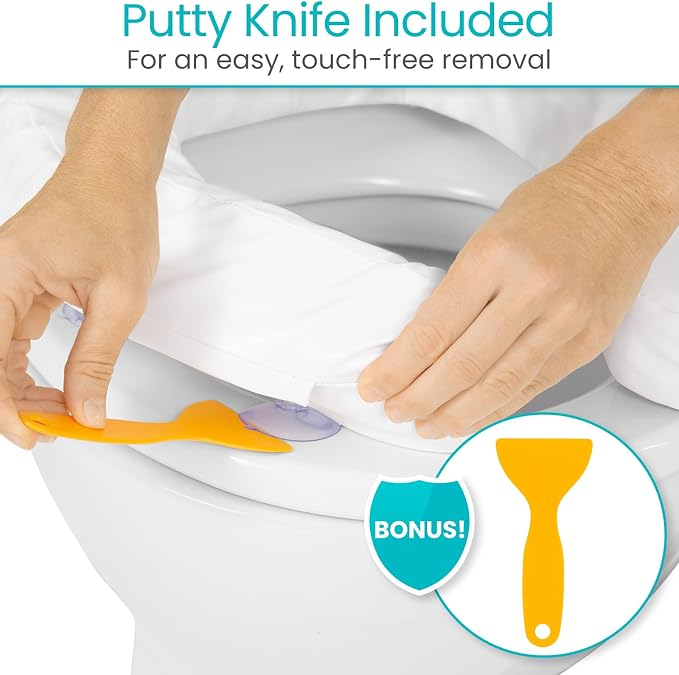 Vive Toilet Seat Cushion - Padded Soft Cushioned Foam - Fits All Toilets | Easy Clean Bathroom Attachment - Elongated, Standard Seats - Comfort & Support Donut for Handicap Adults