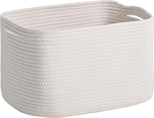 ICERZCZ Woven Cotton Rope Baskets for Gifts Empty, 17×13×9.5 Off White | Storage Baskets for Organizing, Cute Decorative Basket, Organizer Bins for Dog Toy, Baby Laundry, Gift, Nursery