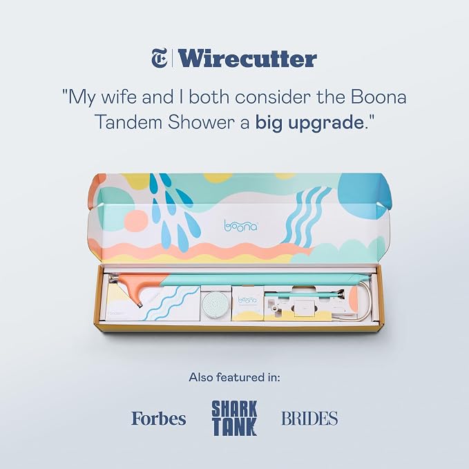 BOONA Tandem Shower as seen on Shark Tank | Dual Shower Head for Couples | Retro Miami, One Showerhead