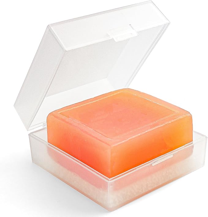 Ozner Travel Soap Case, Bar Soap Holder Fit Dr Squatch Soap, Shampoo Bar Holder for Traveling, Gym, Square Travel Soap Container with Draining Pad (Transparent White)