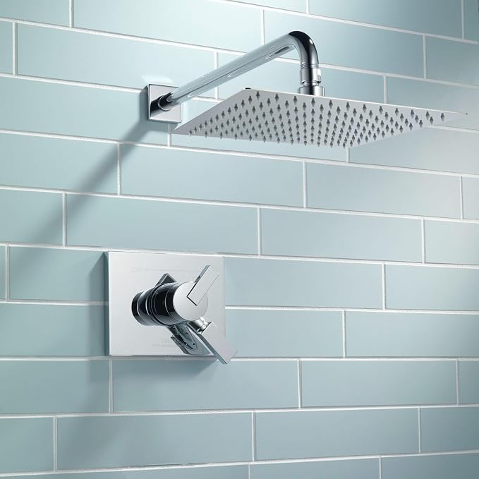 Voolan Rain Shower Head - High Flow Large Rainfall Shower Heads Made of Stainless Steel - Waterfall Bathroom Square Showerhead - Ceiling or Wall Mount (12 * 8 Inch Rectangle, Chrome)