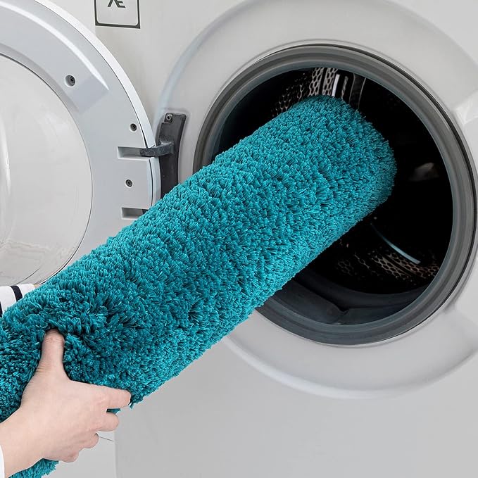 MIULEE Teal Bathroom Runner Rugs Soft Microfiber Bath Mat 24 * 70 Inch | Absorbent, Non Slip, Quick Dry, Fluffy Bath Rugs for Bathroom Floor Tub Showers, Machine Washable