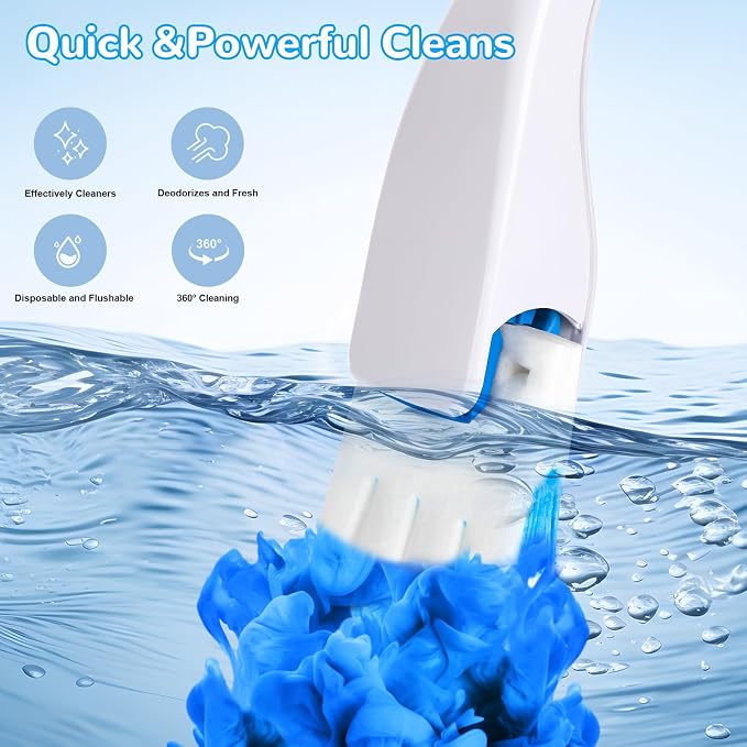36 Count Flushable Toilet Bowl Cleaner Refills, Toilet Cleaner Refill Pads | Flushable, Disposable, Toilet Fresh, Bathroom Toilet Brush Refills, Accessories Supplies Starter Kit, Lemon Scent, No Handle
