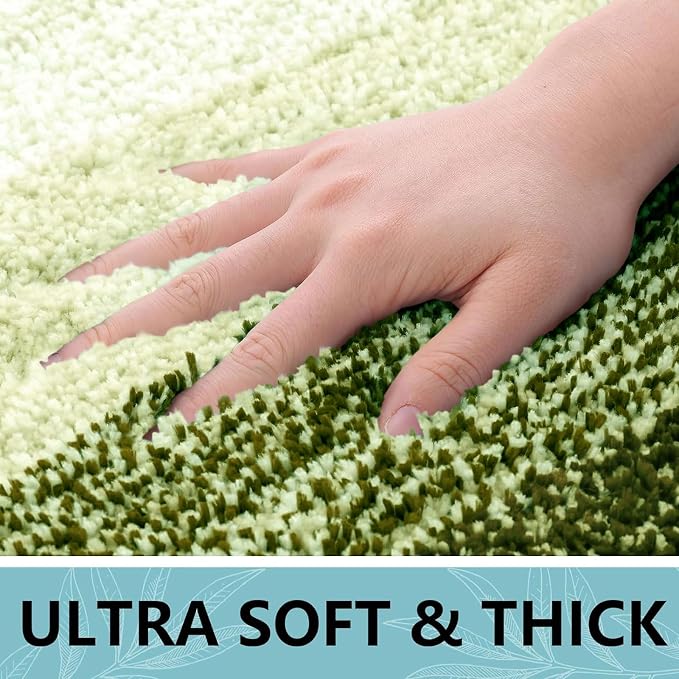 Arotive Microfiber Bathroom Rugs, Shaggy Soft Absorbent Bath Rug, 30x20 | BlackishGreen, Rubber Backing Thick Plush Machine Washable Dry Bath Mats for Bathroom, Tub and Shower, Rectangular