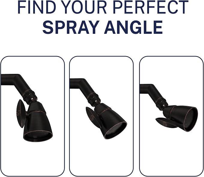 HammerHead Showers® Solid Metal 2 Inch High Pressure Shower Heads - OIL RUBBED BRONZE – 2.5 GPM Shower Heads High Pressure - High Flow Shower Head with ADJUSTABLE SPRAY PATTERN - Fixed Shower Head