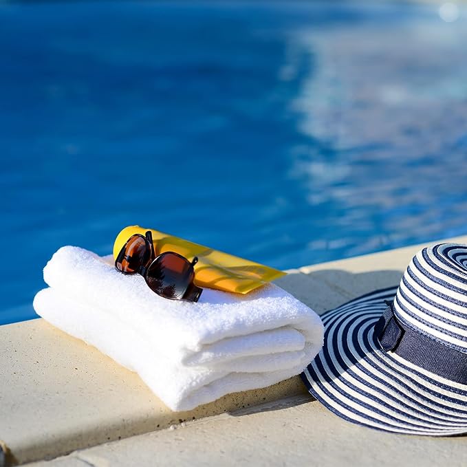 Premium Bath Towel Set (Pack of 12,27 x 54) 100% Ring-Spun Cotton Towels for Hotel, Spa, Soft and Absorbent (27 x 54, White - 12 Pcs)
