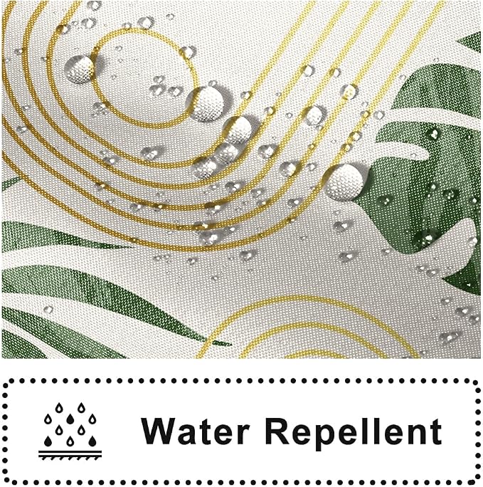 Boho Sage Green Stall Shower Curtain with Hooks 48x72 Inch | Waterproof Small Narrow Abstract Tropical Leaves Bathroom Curtain for Shower Stall, Machine Washable